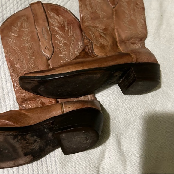PECOS BILLS Western Cowboy Brown Leather Boot size 6 - Picture 3 of 14